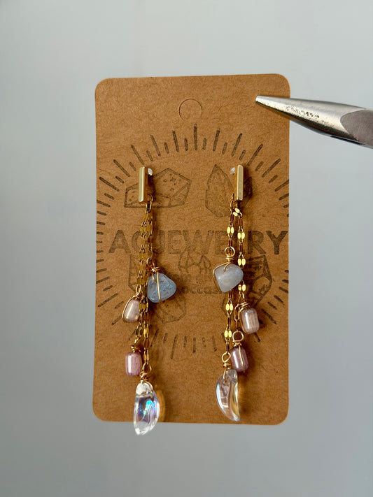 Cat eye drop studs