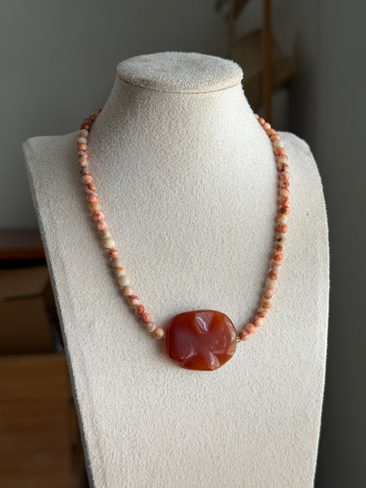 Carnelian beaded necklace