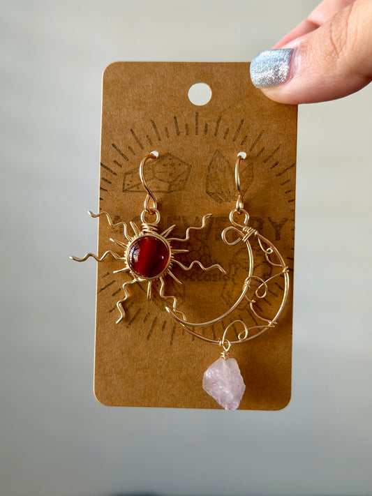 Sun moon earrings