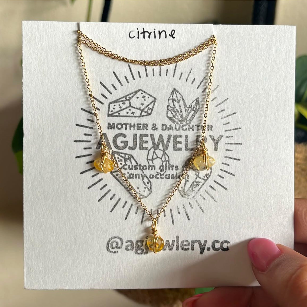 Customized Triple stone necklace ✨