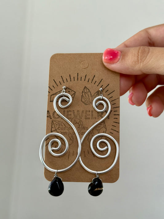 Wire abstract earrings