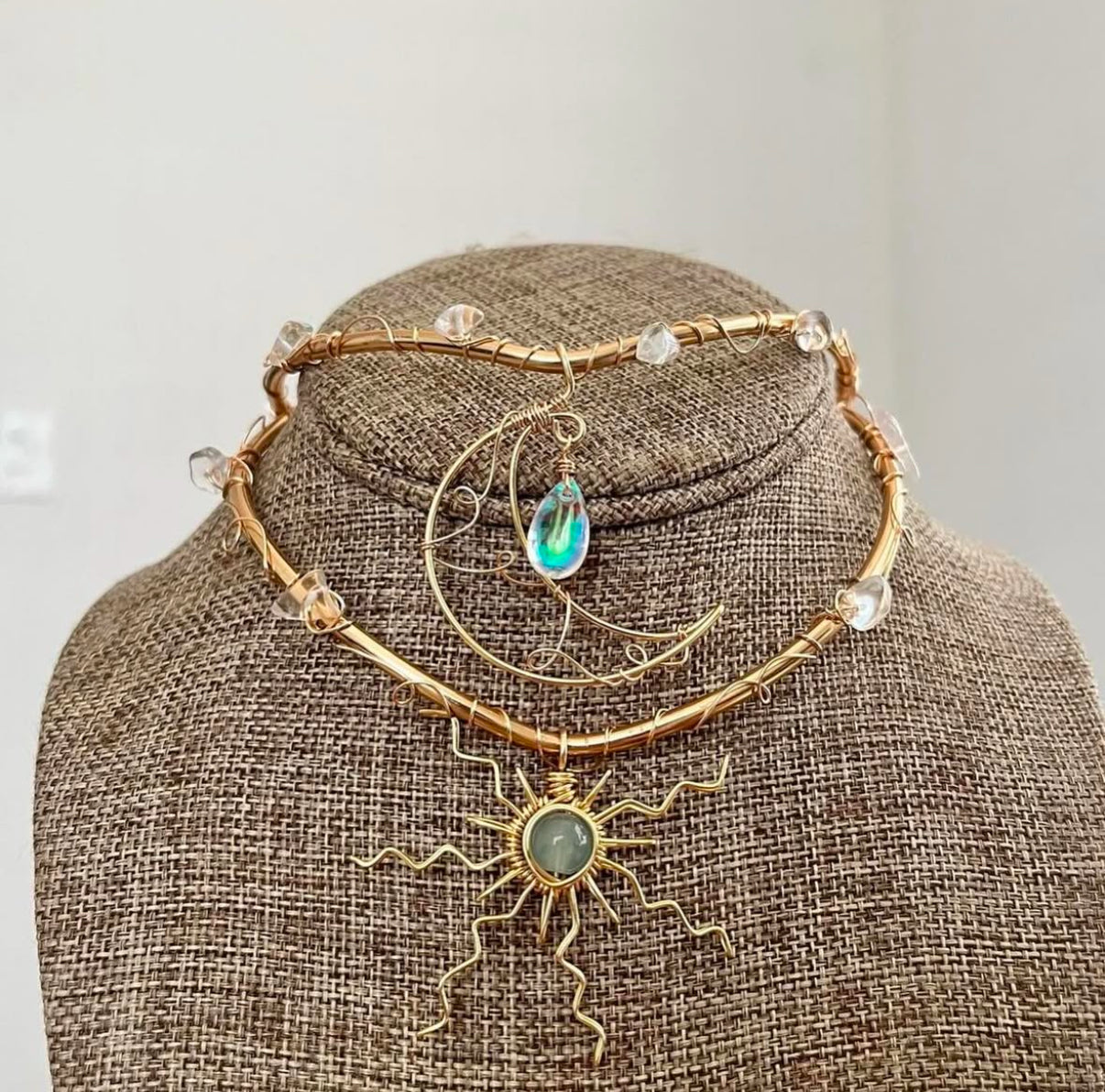 Customized Wire sun moon choker ☀️
