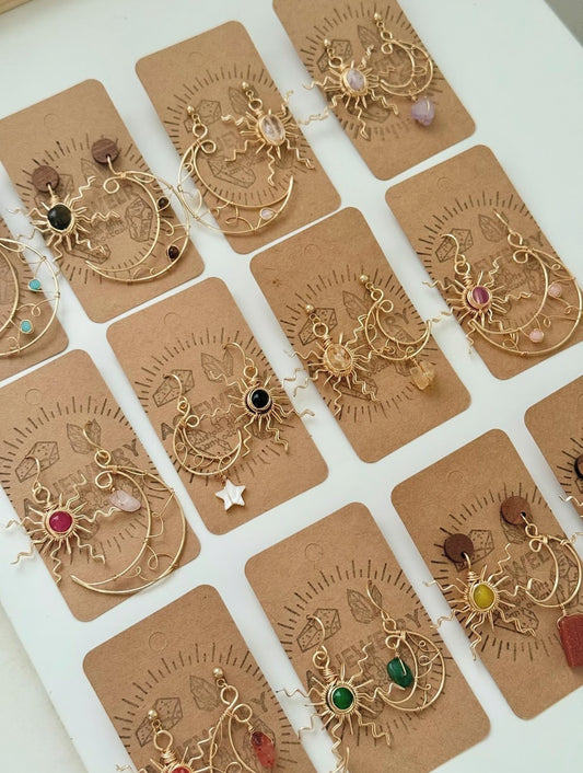Customized sun moon earrings ✨