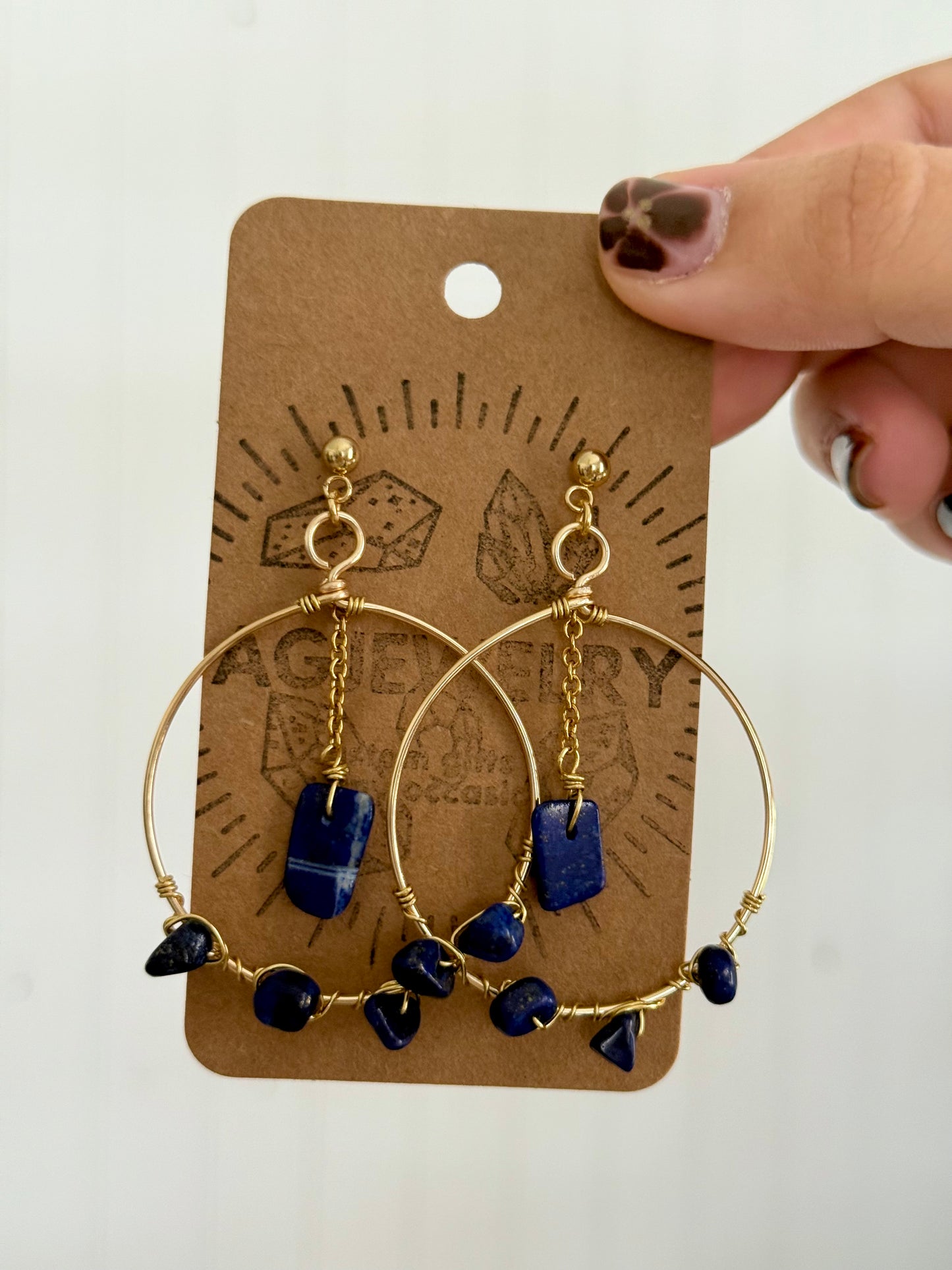 Lapis lazuli hoops