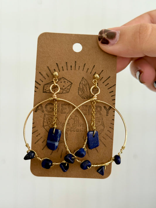 Lapis lazuli hoops