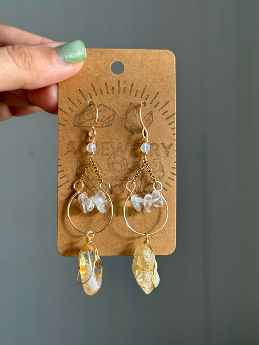 Citrine drop earrings
