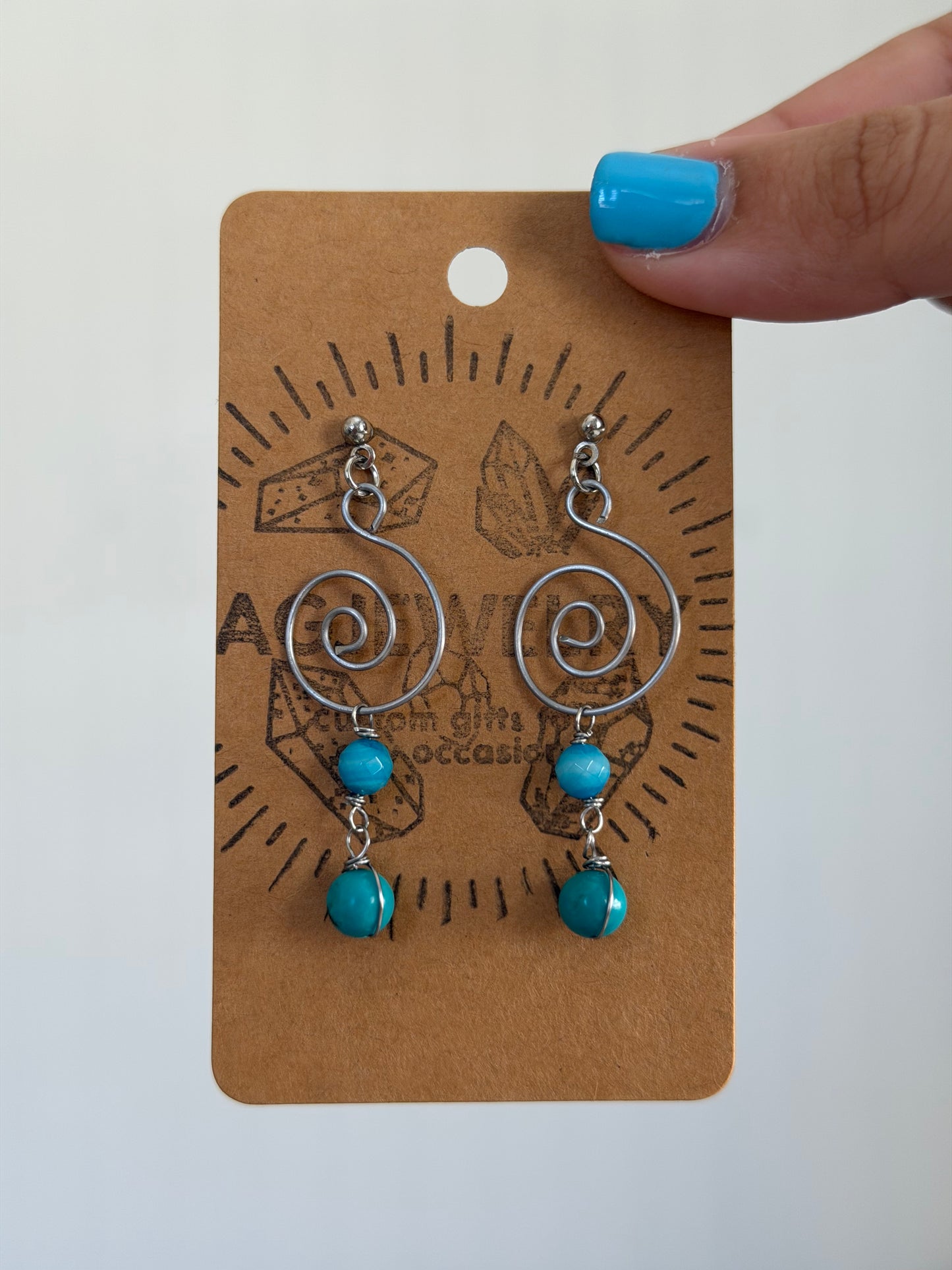 Turquoise swirl earrings