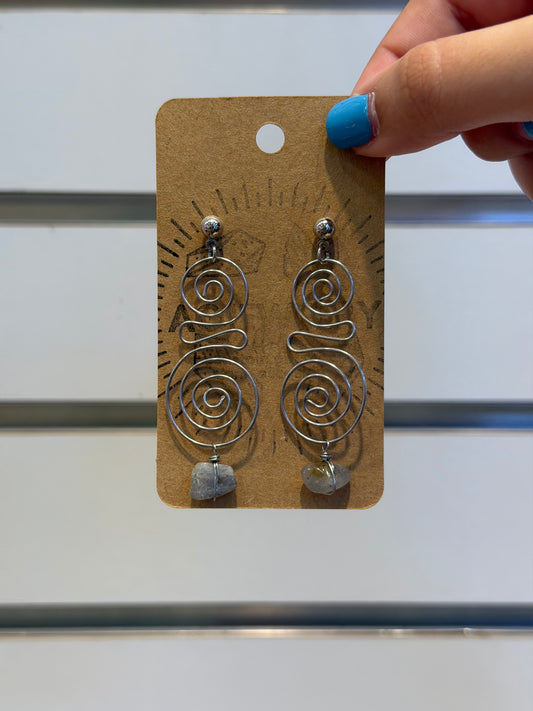 Swirl labradorite earrings