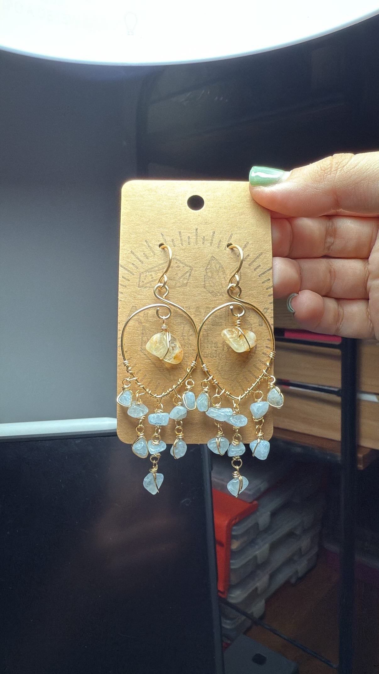 Chandelier aquamarine earrings