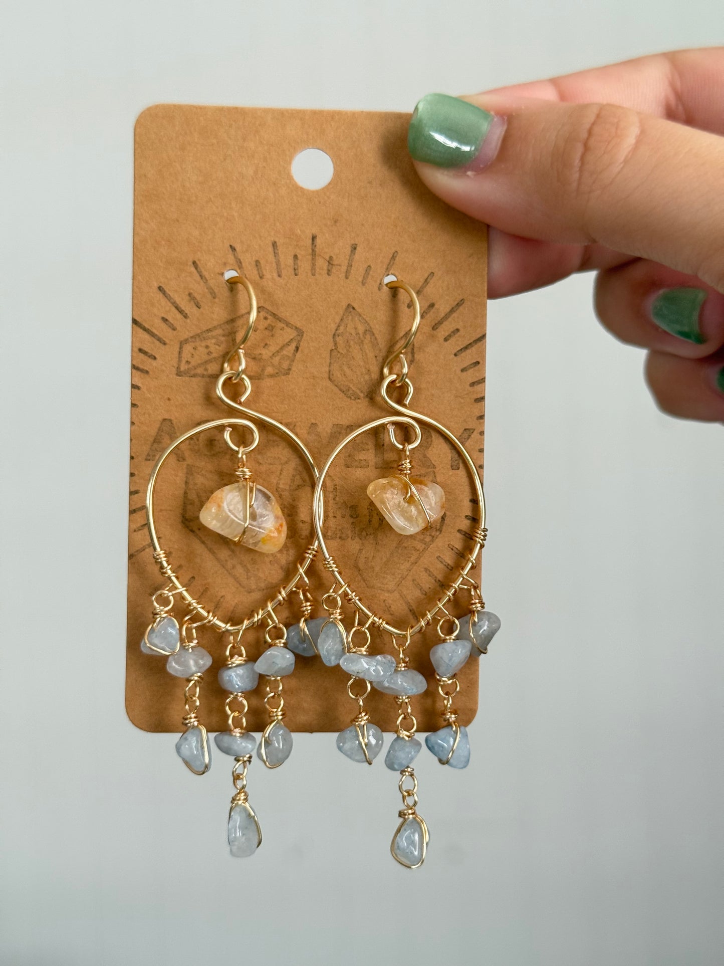 Chandelier aquamarine earrings