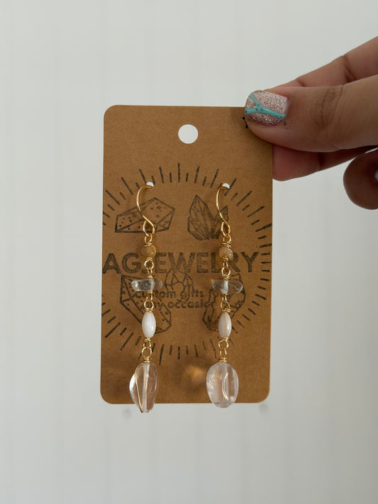 Clear quartz drop earrings