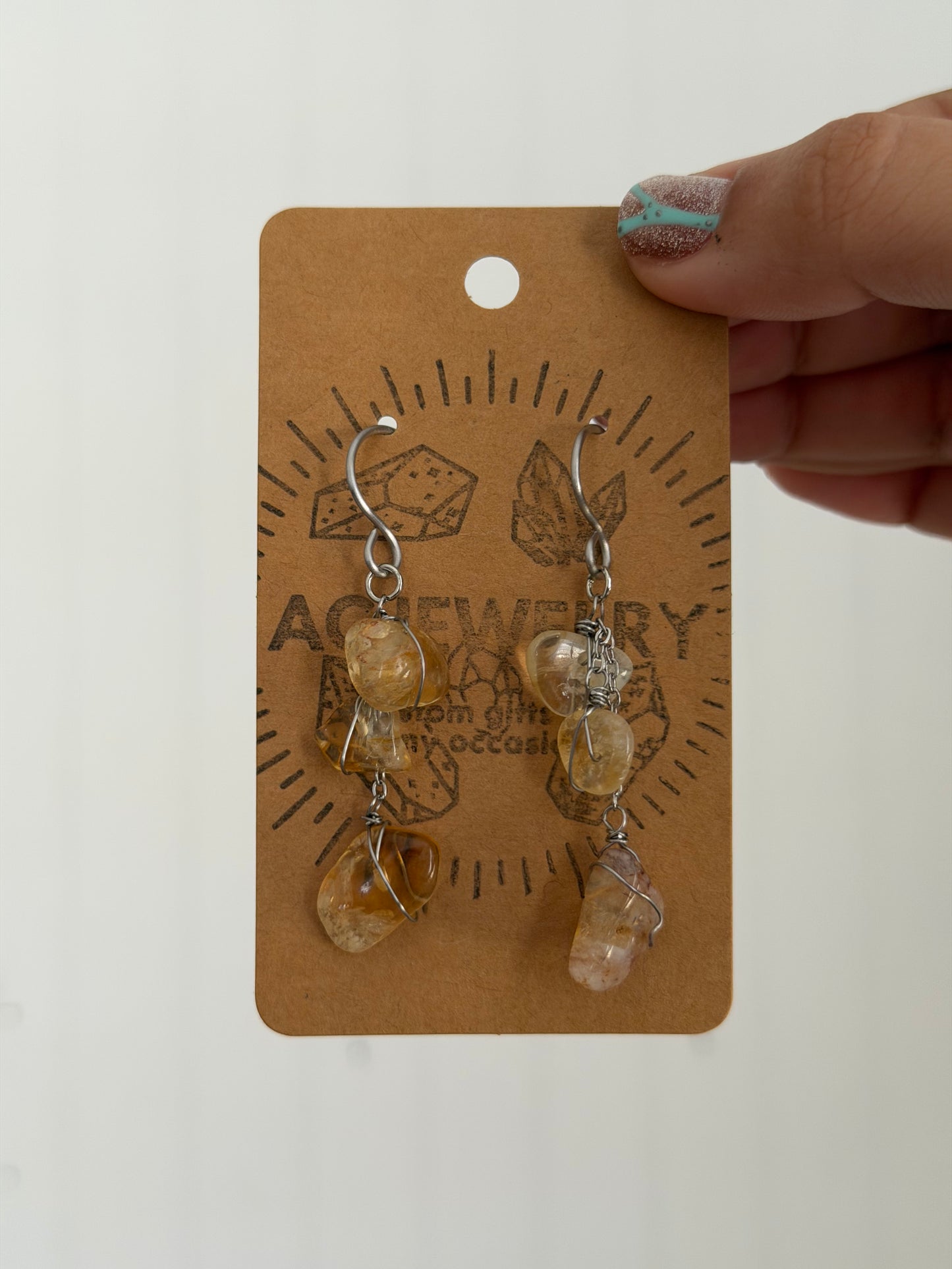 Citrine drop earrings