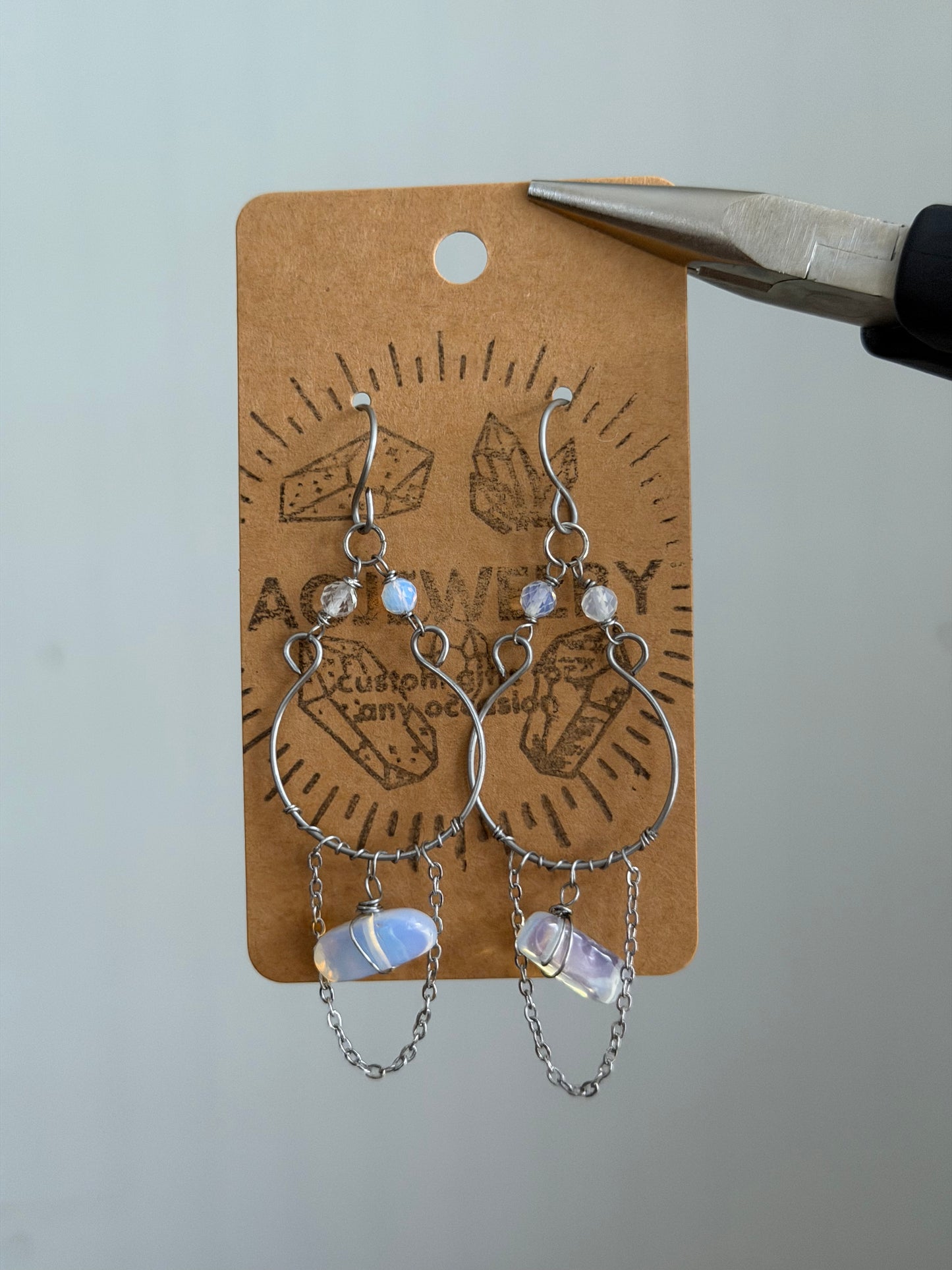 Opal aurora earrings