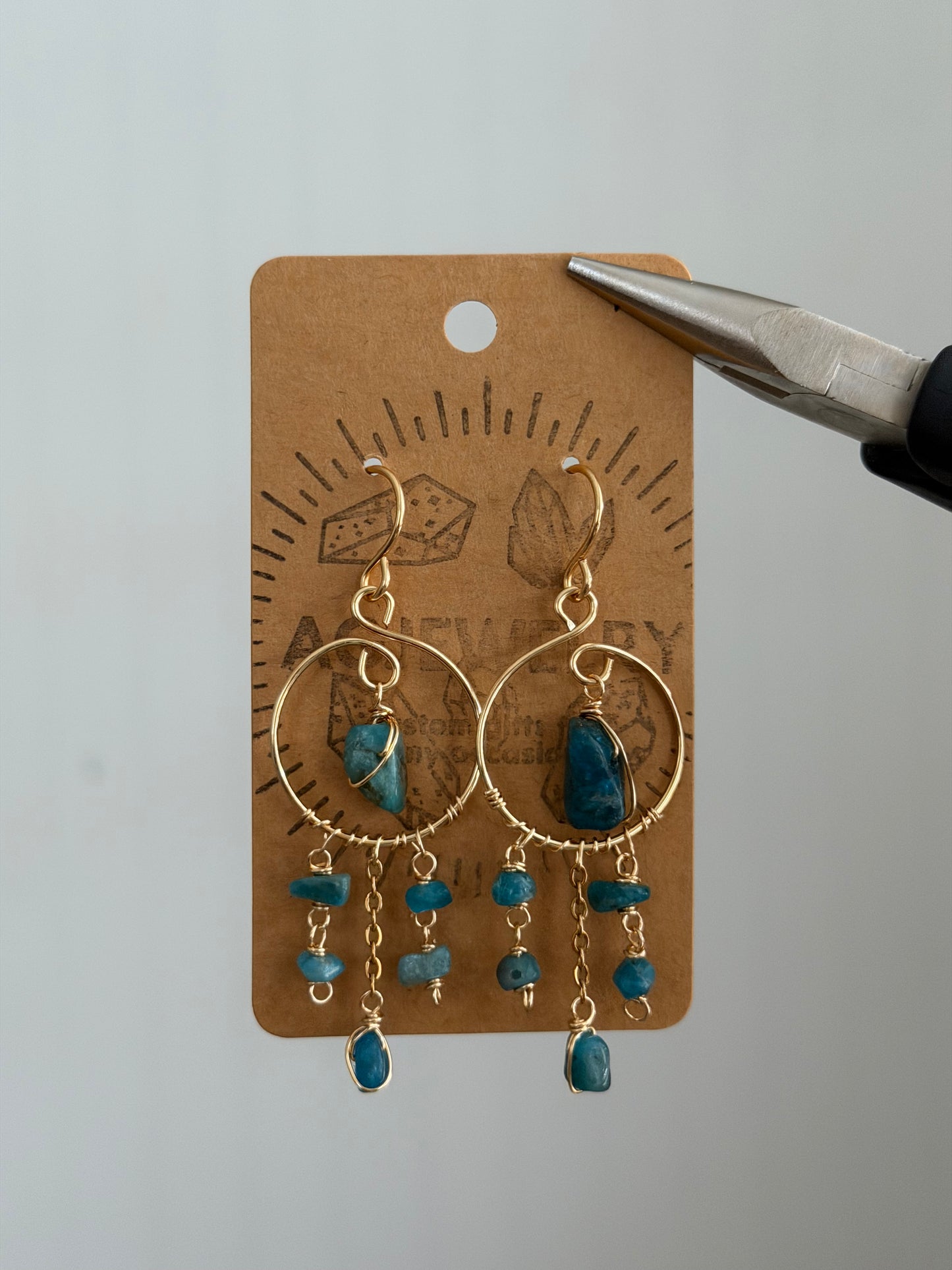 Apatite chandelier earrings
