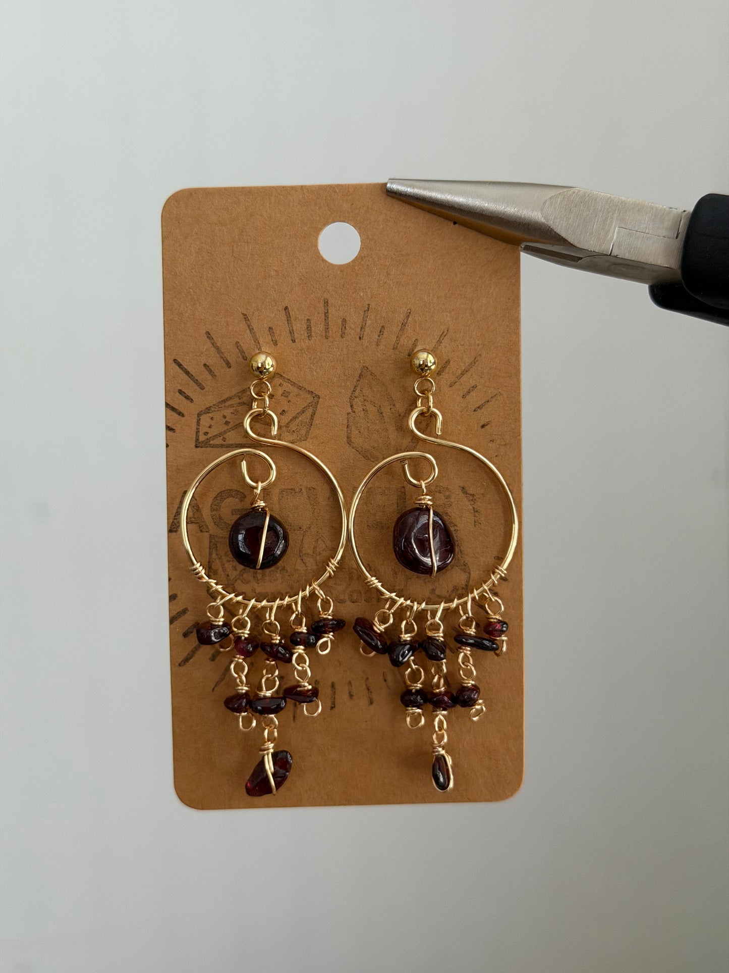 Garnet chandelier earrings