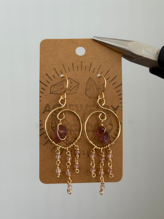 Strawberry chandelier earrings