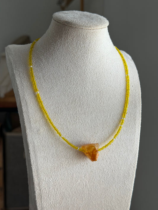 Amber beaded necklace