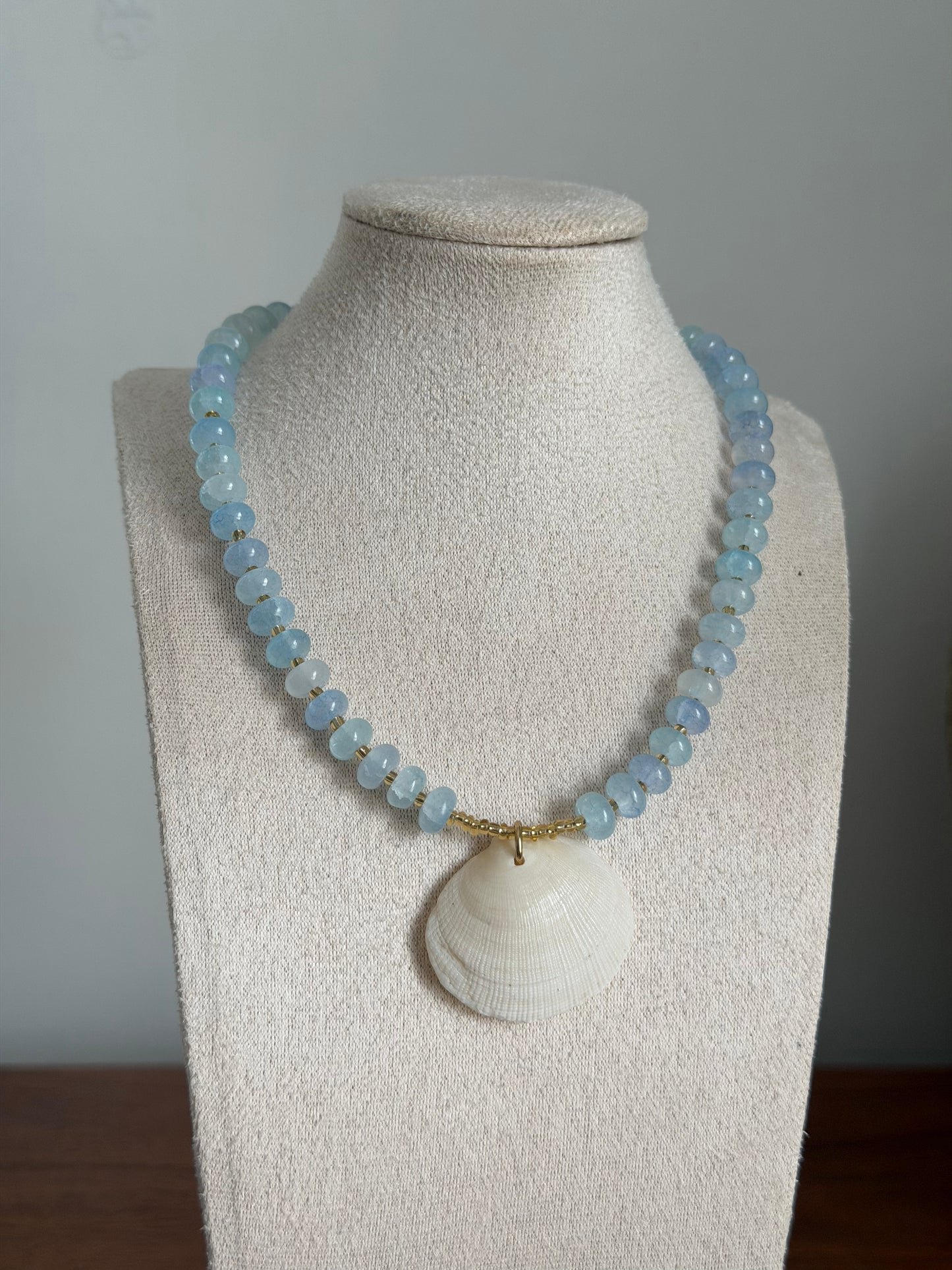 Aquamarine Shell necklace