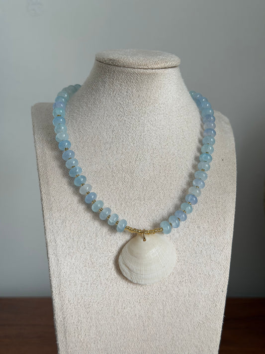Aquamarine Shell necklace
