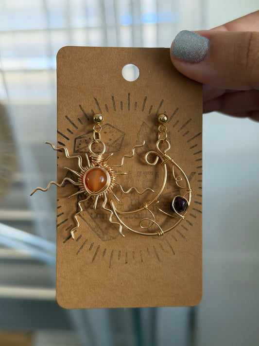 Sun moon earrings