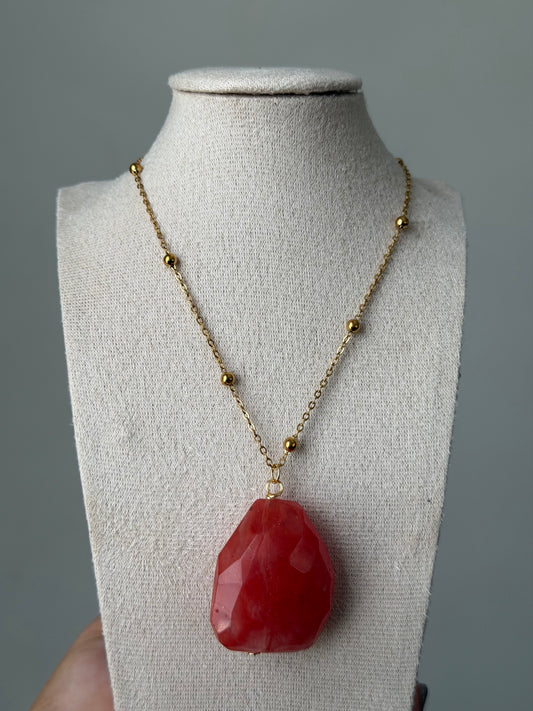 Cherry quartz necklace