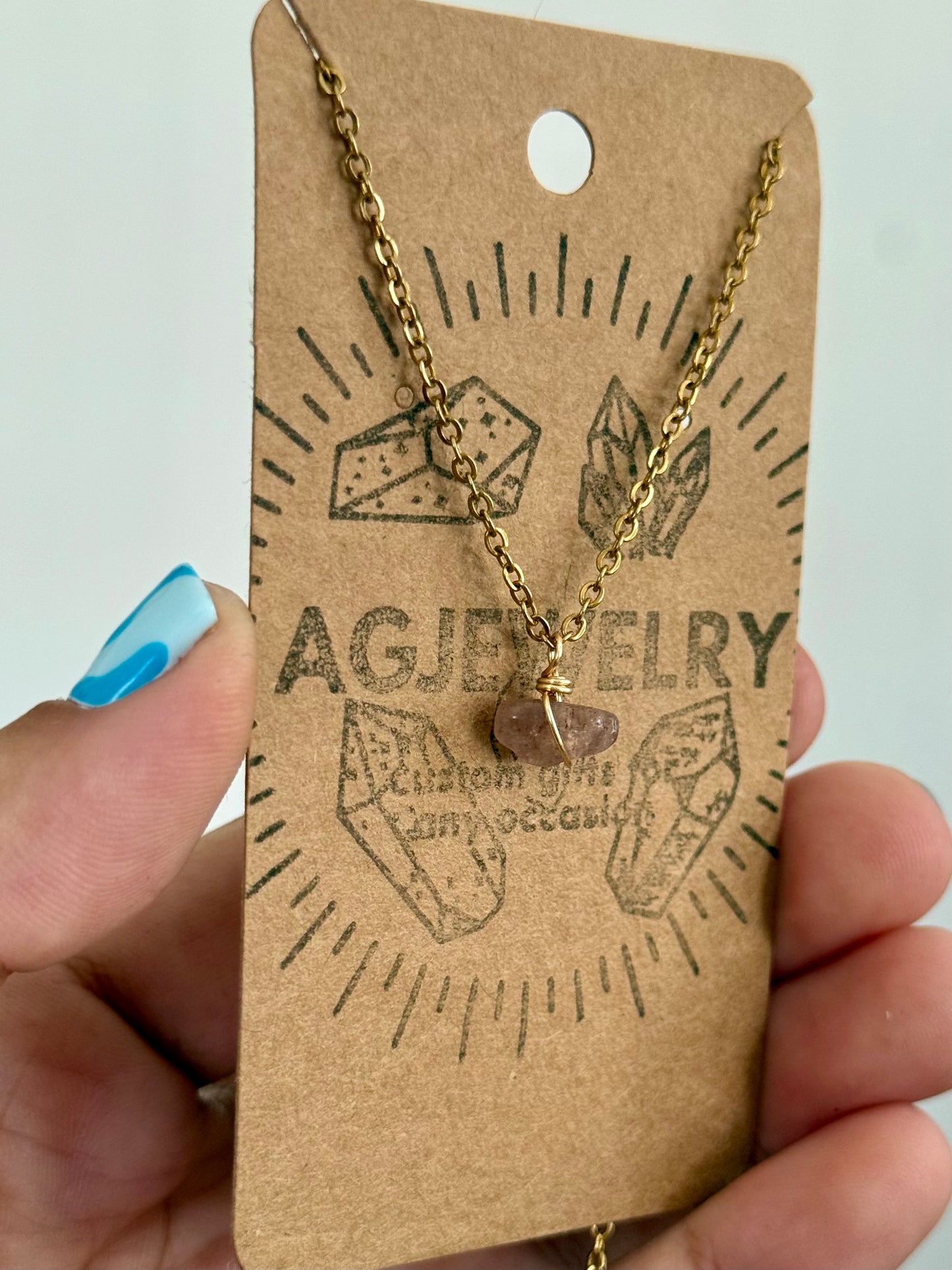 Customized stone necklace 🌙