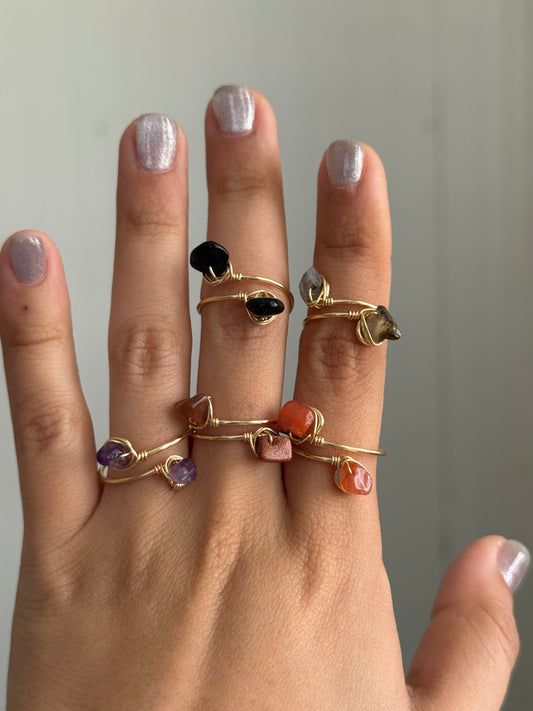 Double mini stone ring ✨