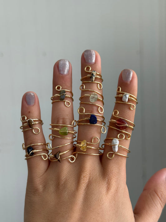 Double loop stone ring ✨