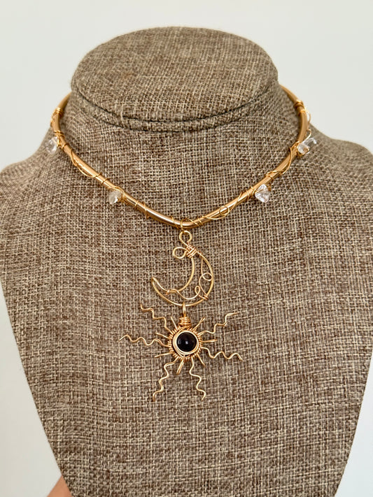 Customized Wire sun moon choker ☀️