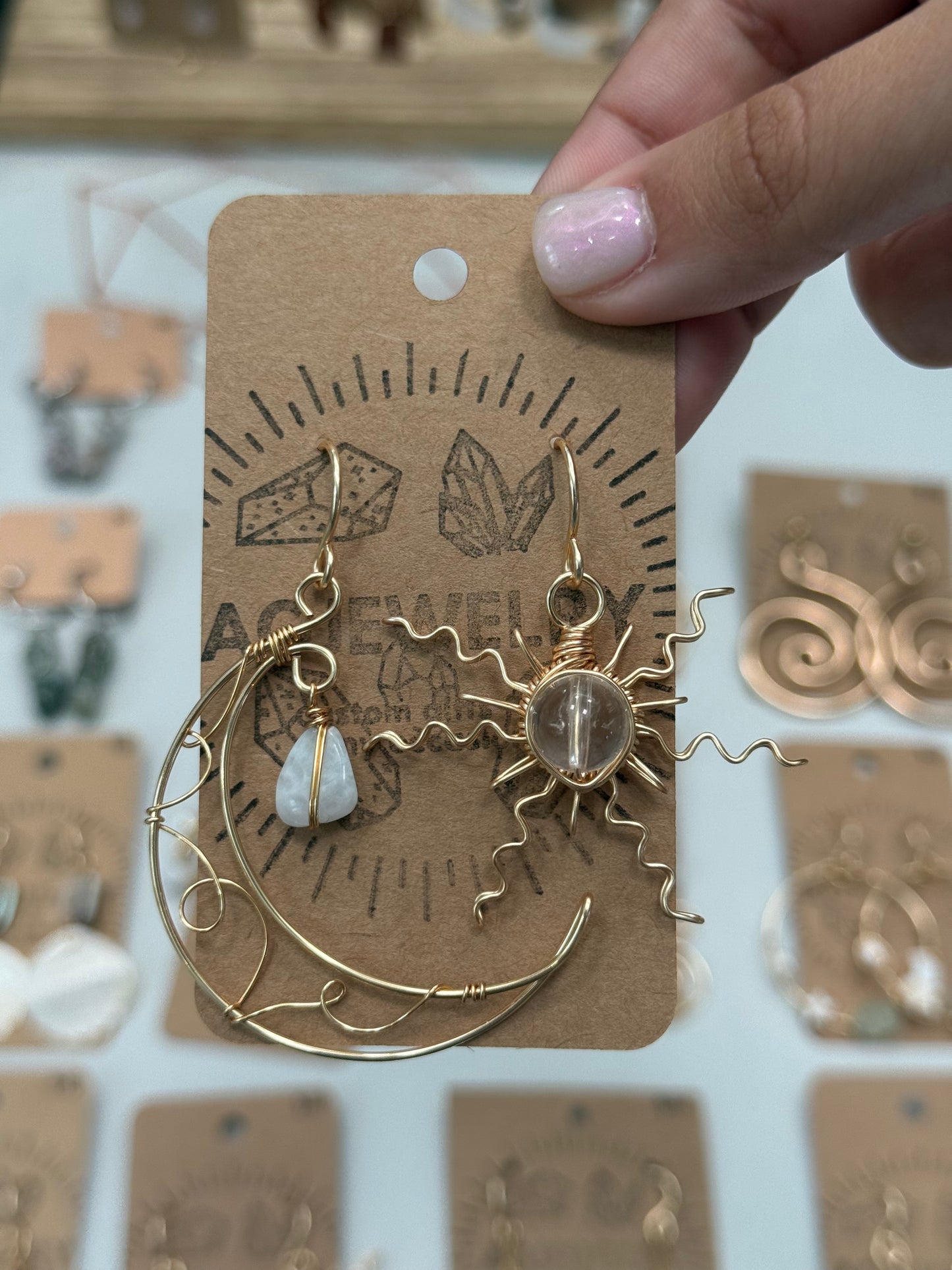 Customized sun moon earrings ✨