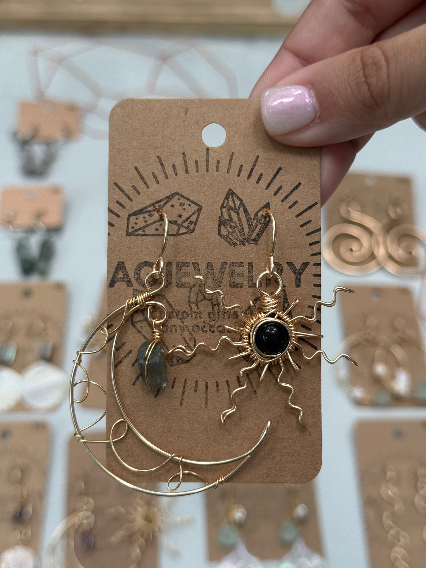 Customized sun moon earrings ✨