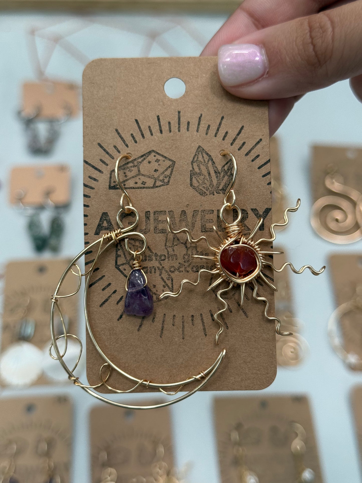 Customized sun moon earrings ✨