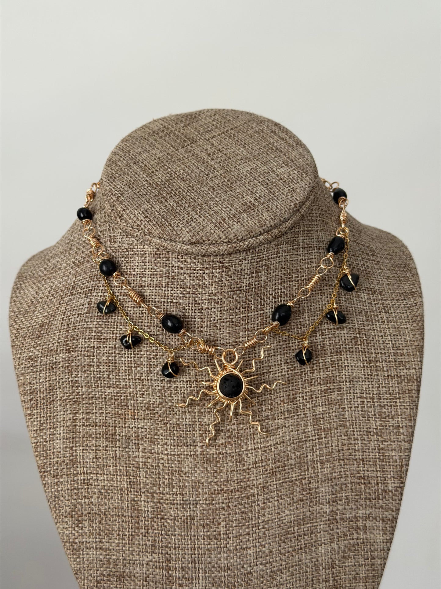 Sun obsidian fairy choker
