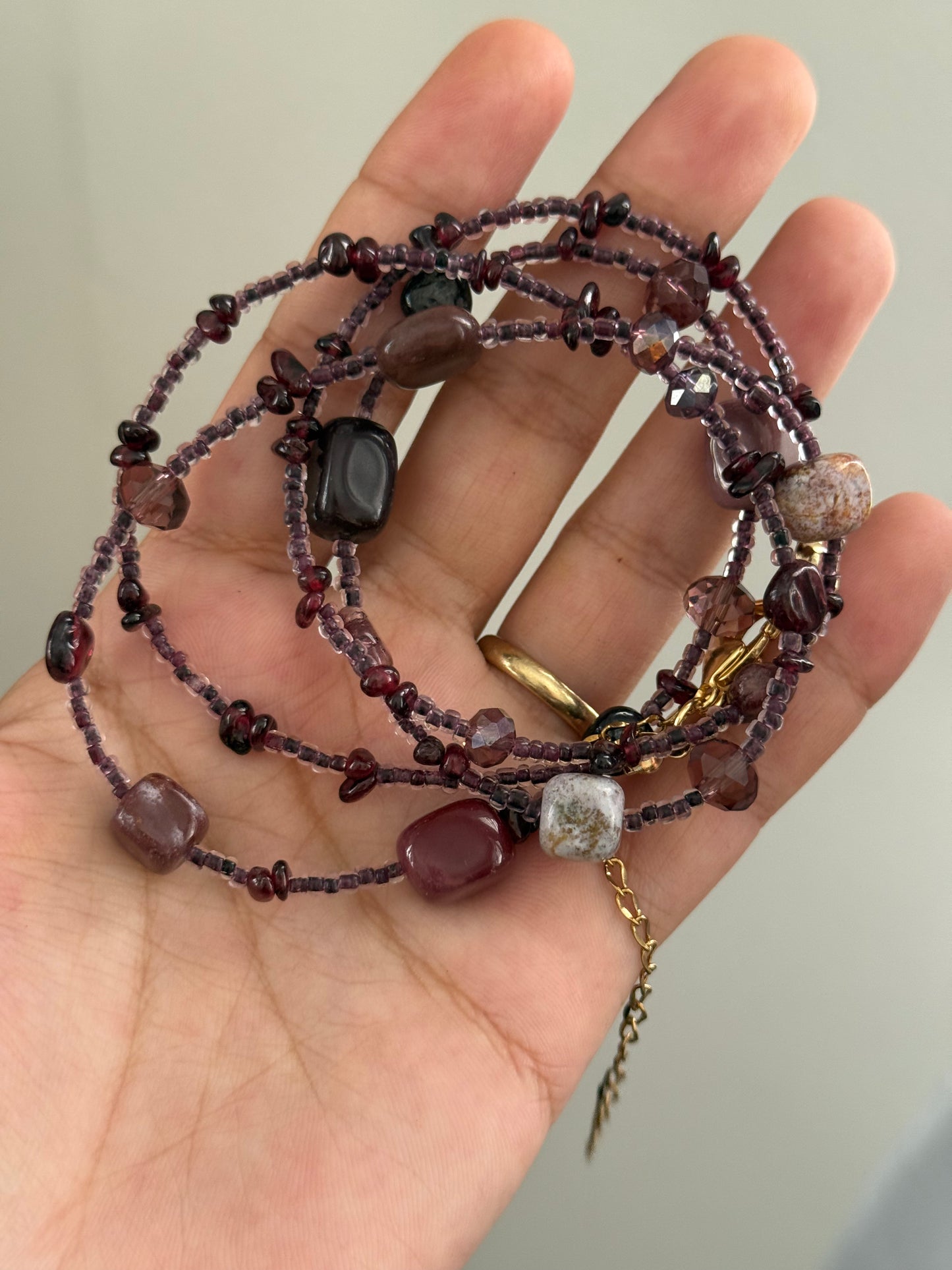 Garnet waist bead