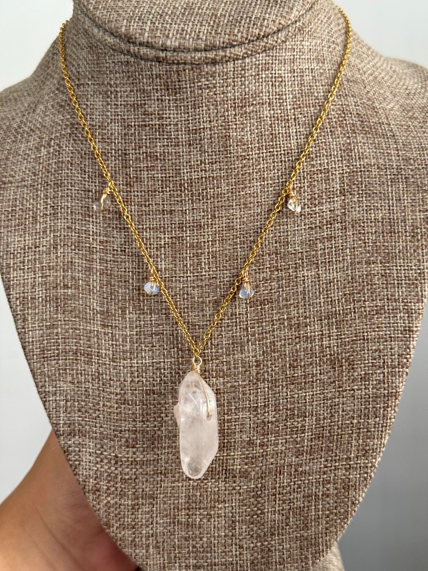 Clear quartz necklace