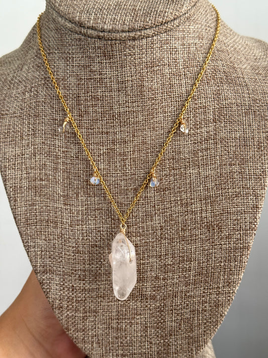 Clear quartz necklace