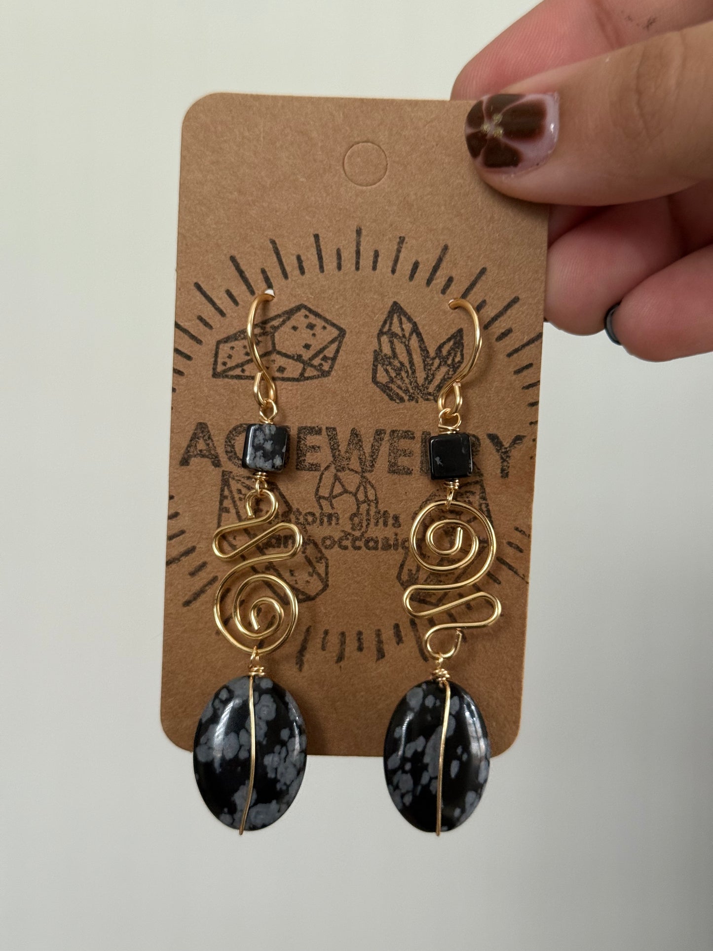 Obsidian earrings