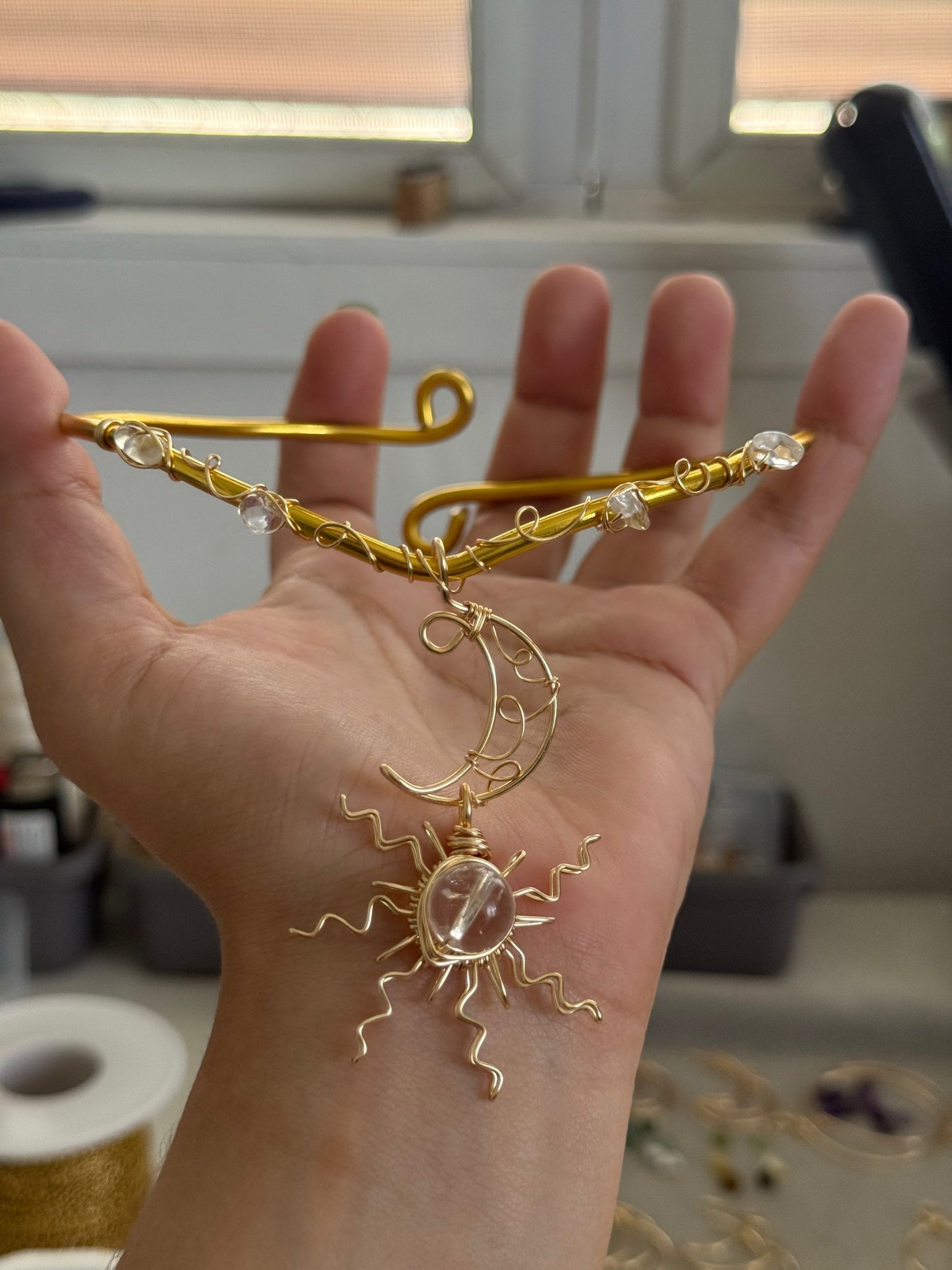 Customized Wire sun moon choker ☀️