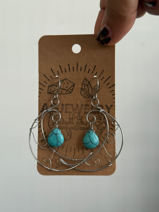 Turquoise moon earrings