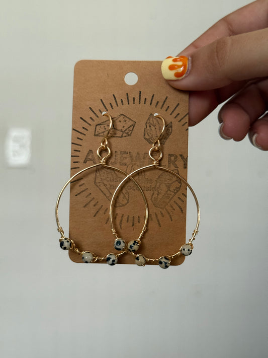 Dalmatian hoop earrings
