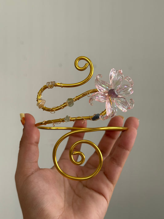 Pink flower arm cuff 🧚‍♀️