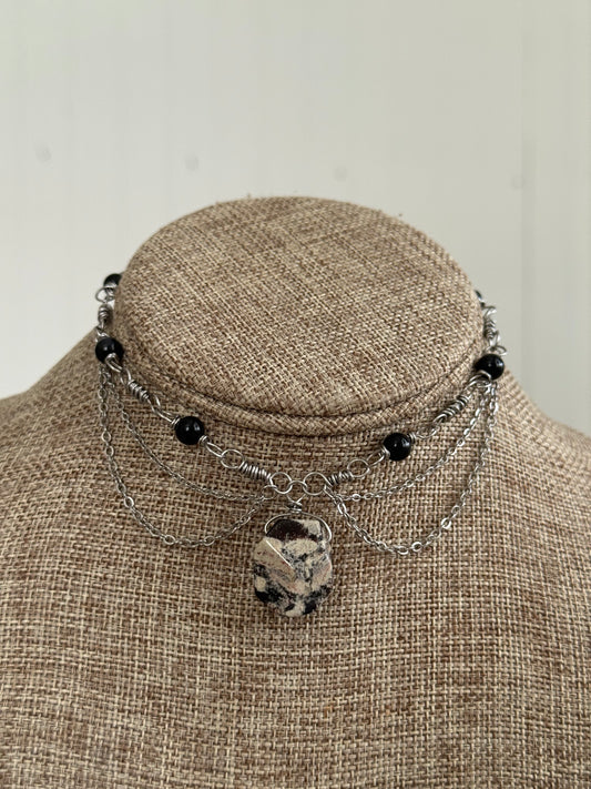 Obsidian fairy choker