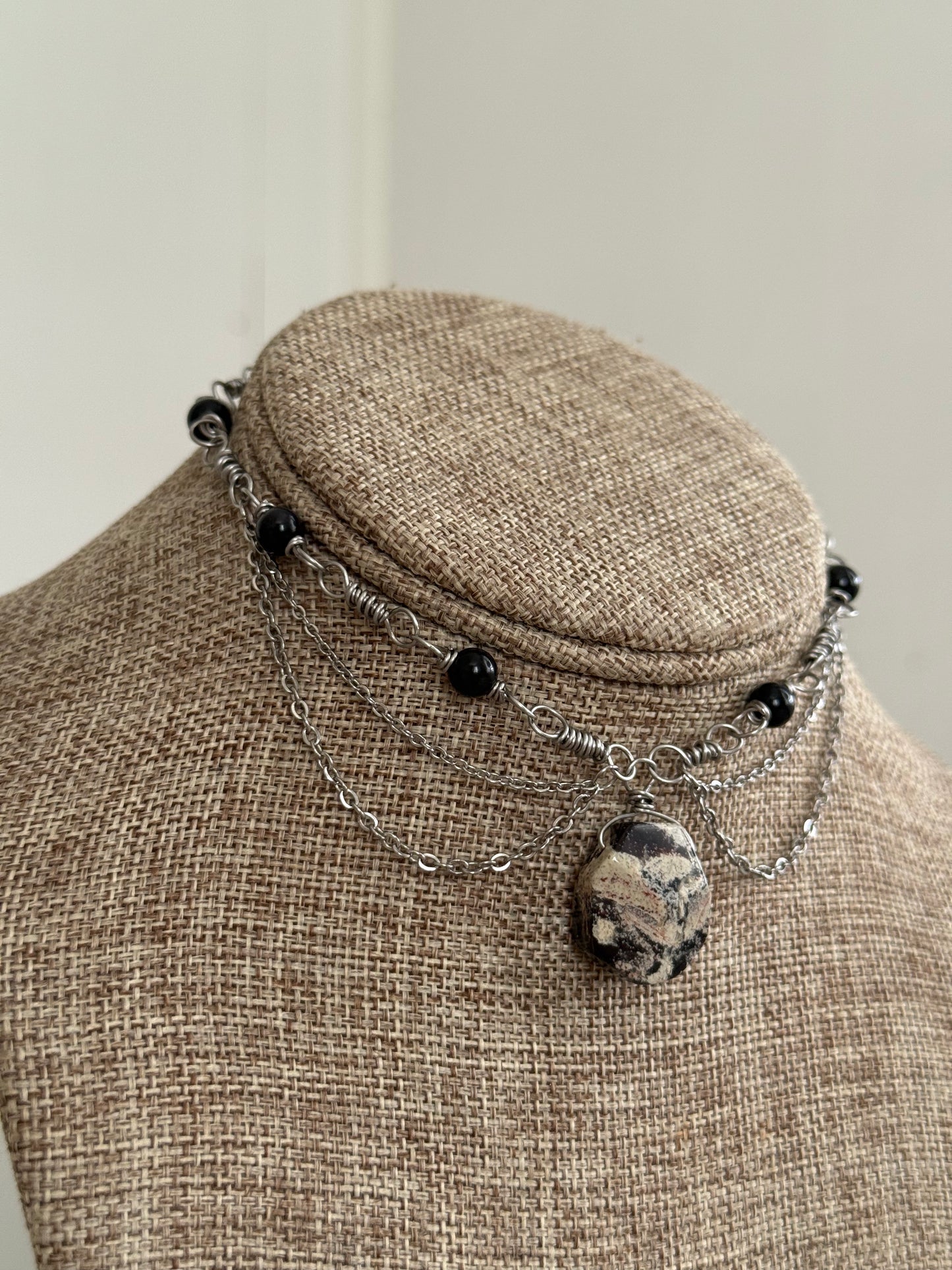 Obsidian fairy choker