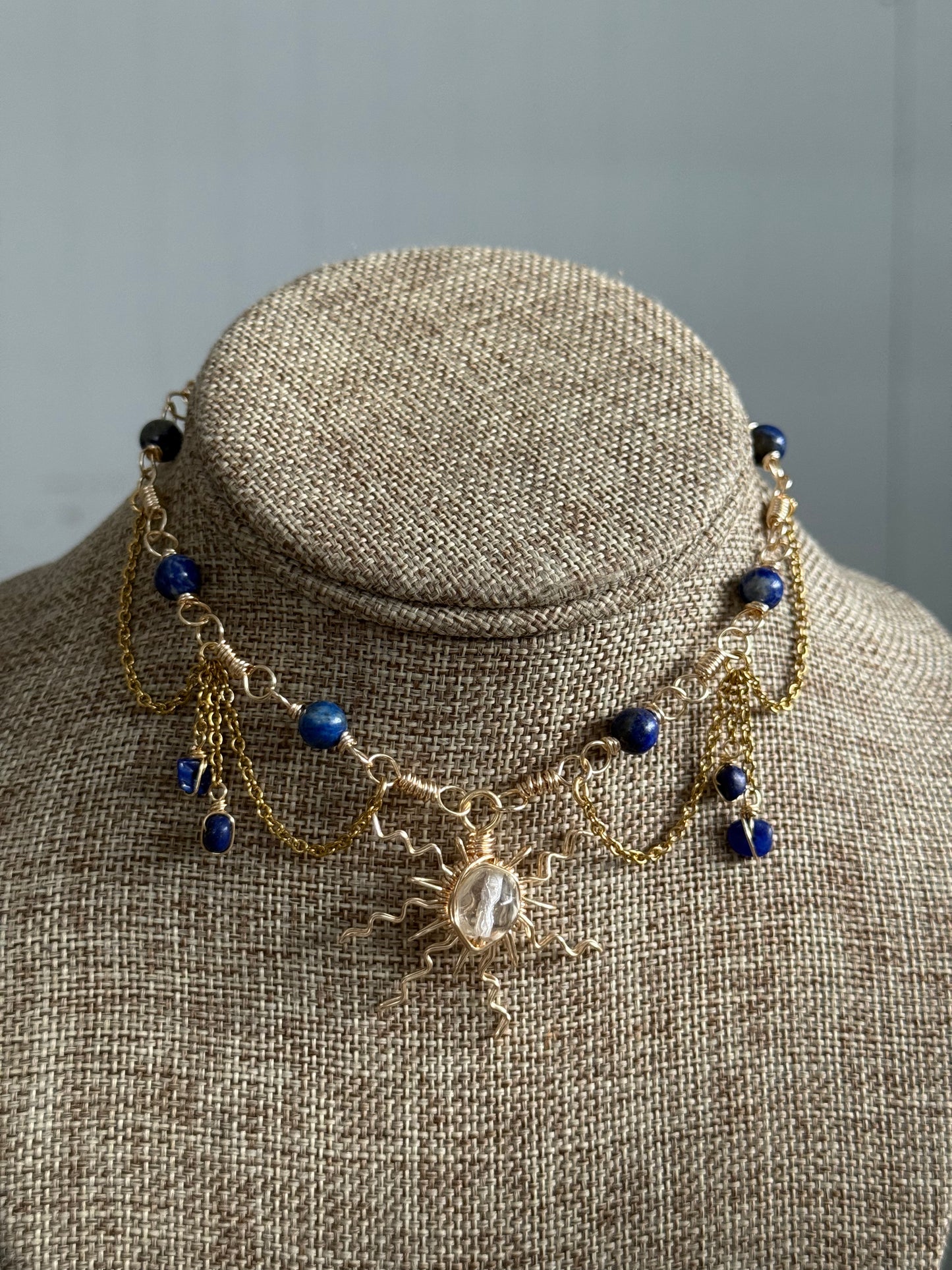 Lapis sun fairy choker