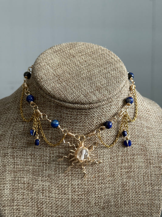 Lapis sun fairy choker