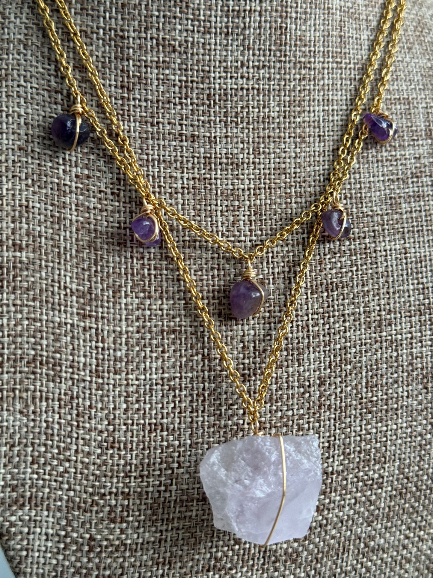 Amethyst layer necklace