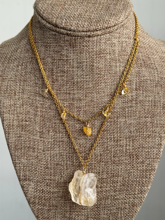 Citrine layer necklace