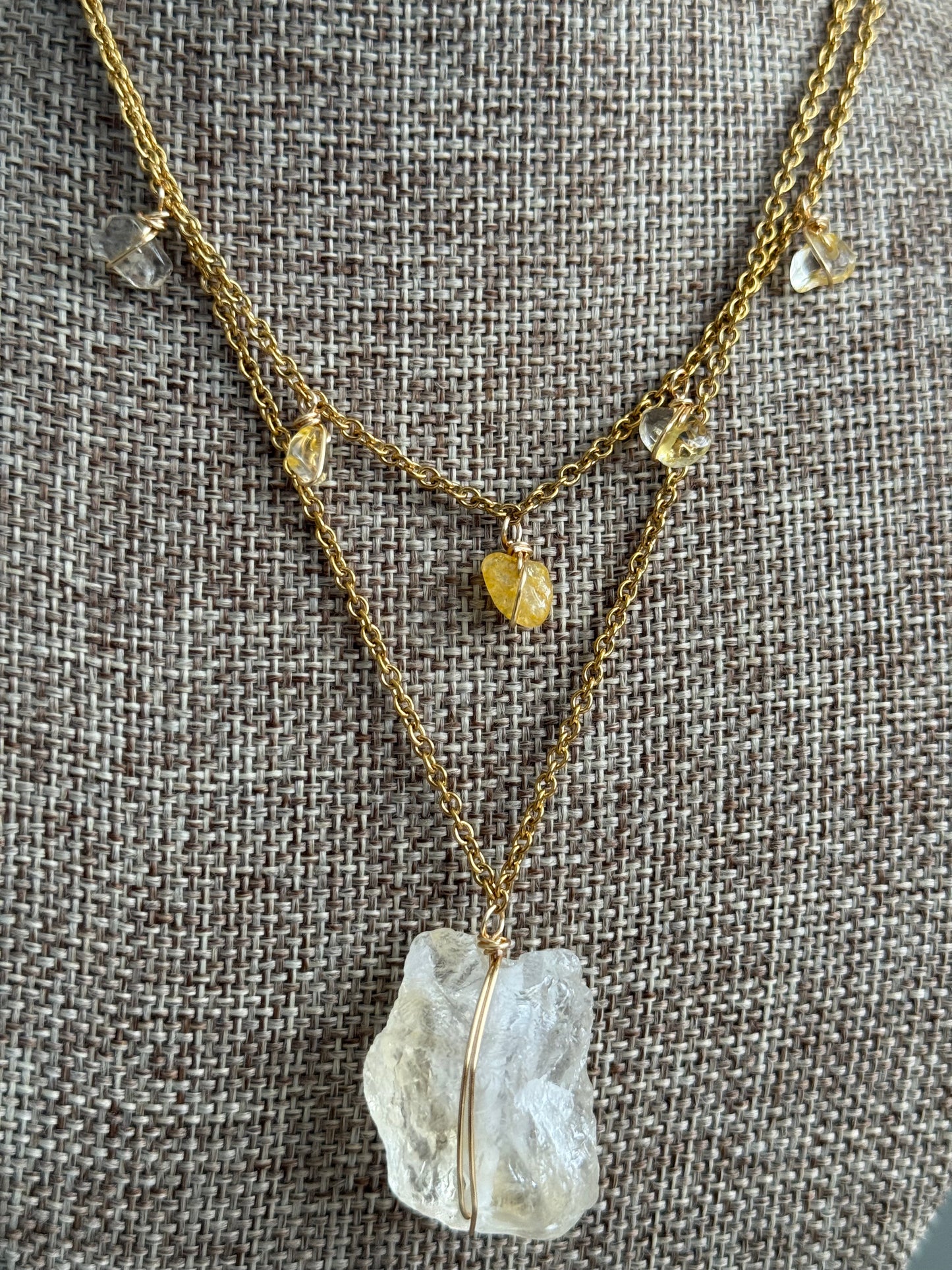 Citrine layer necklace