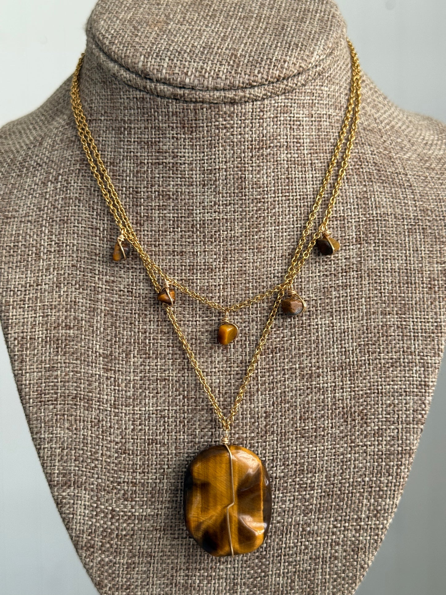 Tigers eye layer necklace