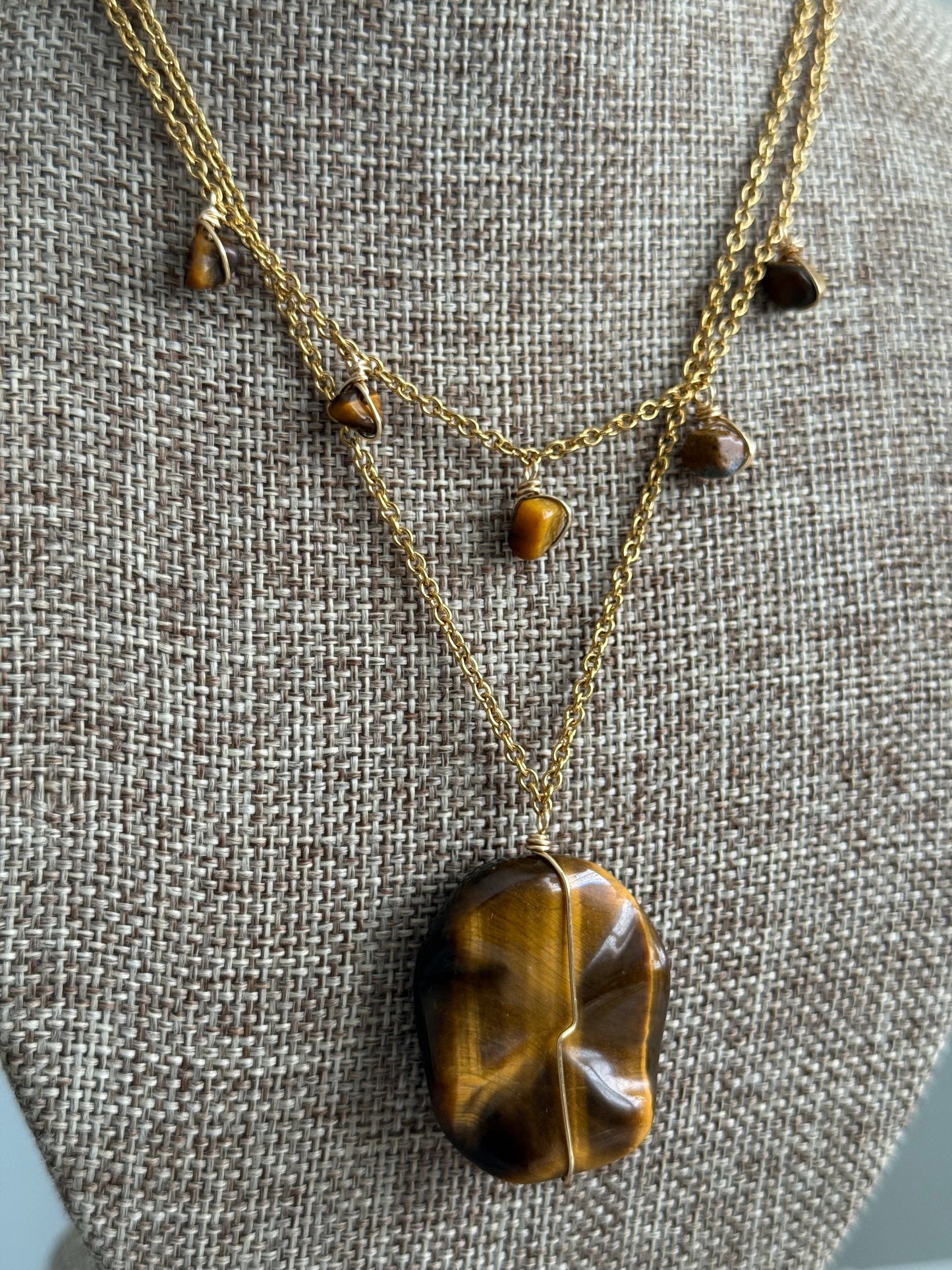 Tigers eye layer necklace